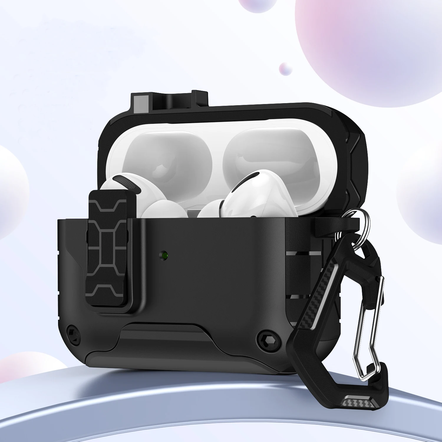 حافظة AirPods Pro 3 (2025) متوافقة مع قفل أوتوماتيكي مغناطيسي Magsafe مع حامل هاتف ومجموعة تنظيف لأجهزة AirPods Pro 3