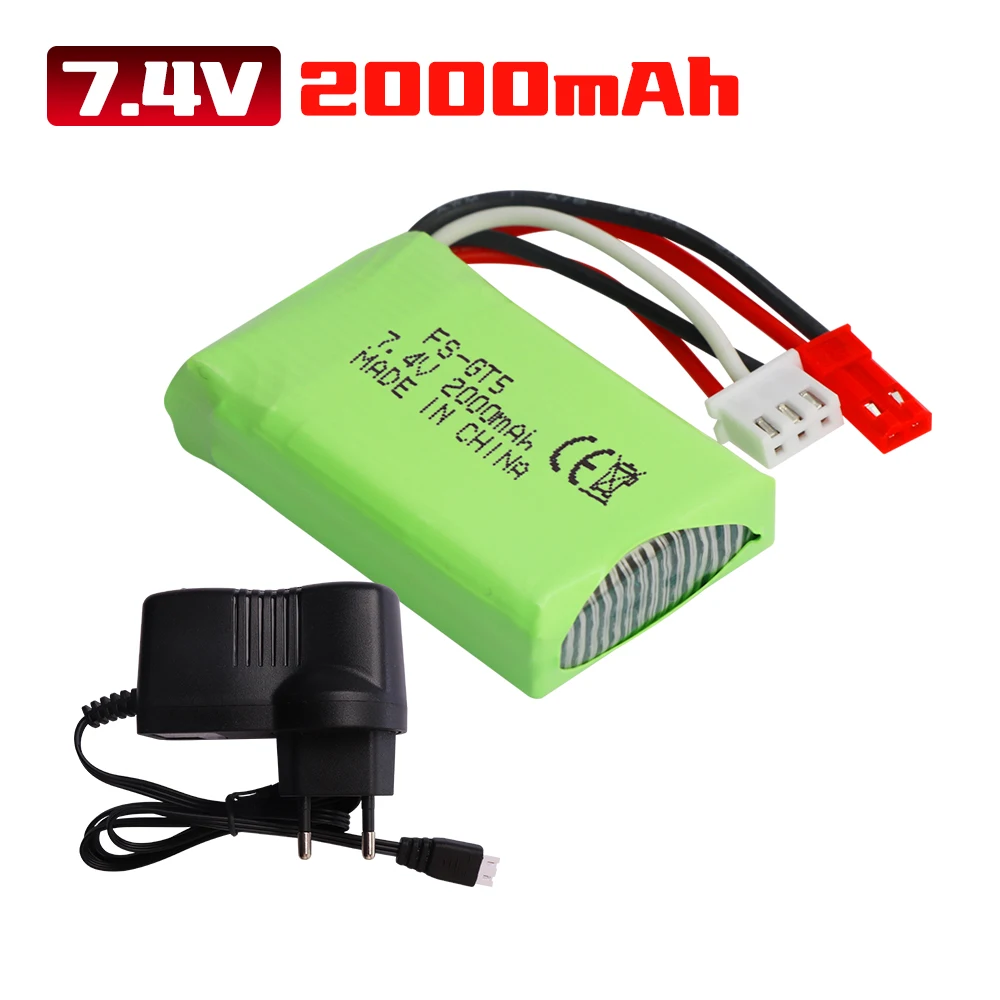 7.4V 2000mAh Battery For Flysky FS-GT5 Transmitter RC Models Parts Toys Accessories For MC6C MCE7 7.4v Battery With JST Plug