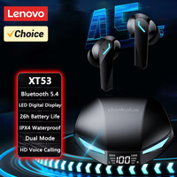 Lenovo XT53 Wireless Bluetooth Earphones Low Battery Life Dual Mode Gaming Headphone Waterproof Sport Headset GM2 PRO Upgrade