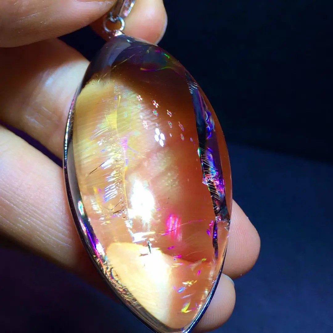 

Natural Yellow Citrine Quartz Women Men Pendant 51.8/26/20mm Wealthy Rare Bead Necklace Jewelry AAAAA