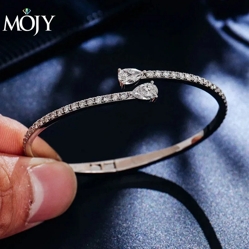 Custom Pear-shaped Cut 0.5ct 10k/14k/18k Moissanite Bracelet Fashion Personality Full of Diamonds D/vvs1 Moissan Bracelet Female