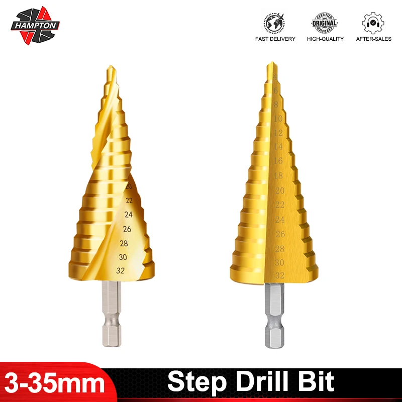 Titanium Coated Step Drill Bit Hex Shank 5/9/11 Steps Core Drill Bit for Wood/Metal Drilling Hole Cutter Cone Drill Freeshipping