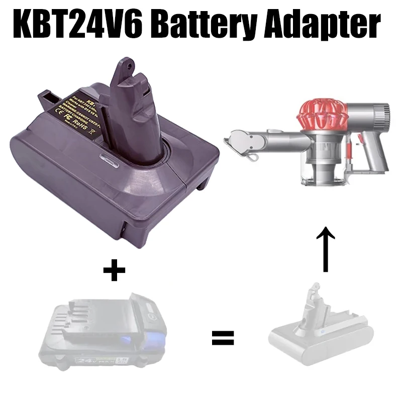 

Convert To for Dyson V6 Series Vacuum Cleaners KBT24V6 Battery Adapter Converter Compatible with For KOBALT 24V Lithium Battery