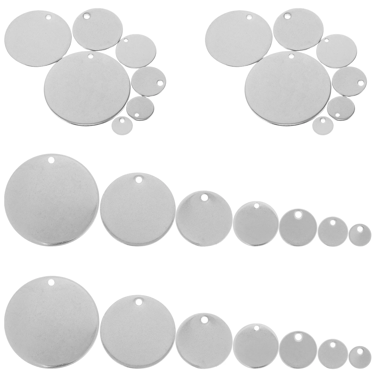 

70 pcs Small Round Disc Pendant Durable Stainless Steel Diy Jewelry Accessories Necklace Earring Charms Bracelet Decorations