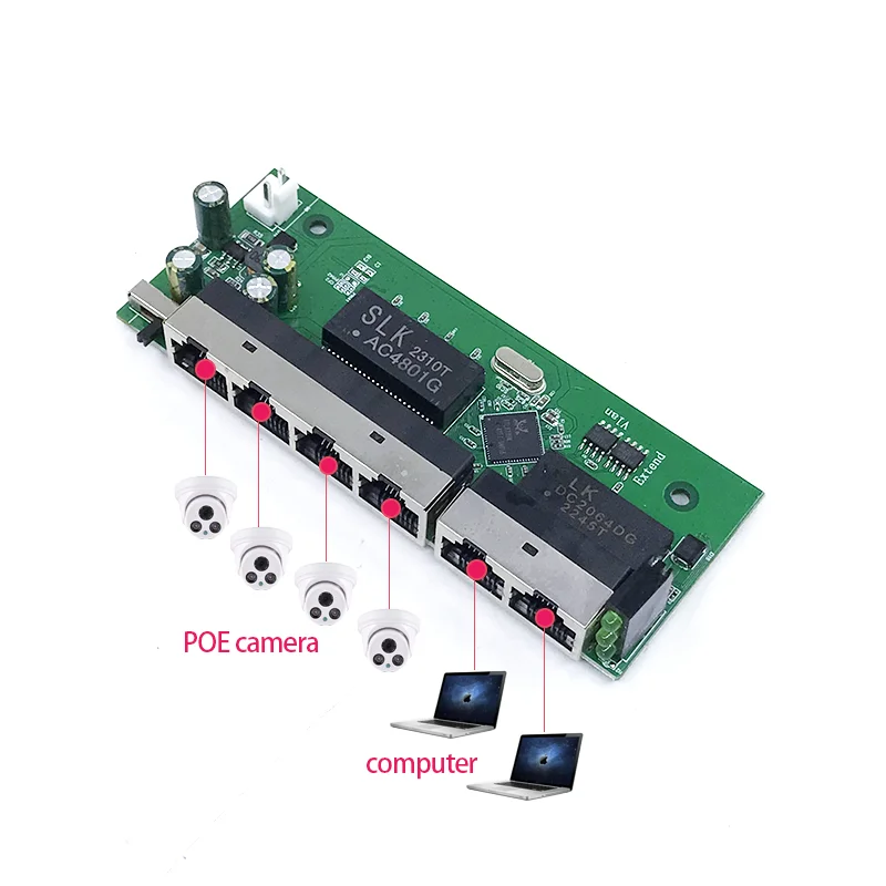 Standaard Protocol 802. 3af/Op 48V Poe Out/48V Poe Switch 100 Mbps 4Port Poe Met 2Port Uplink/Nvr; Watchdog Functie