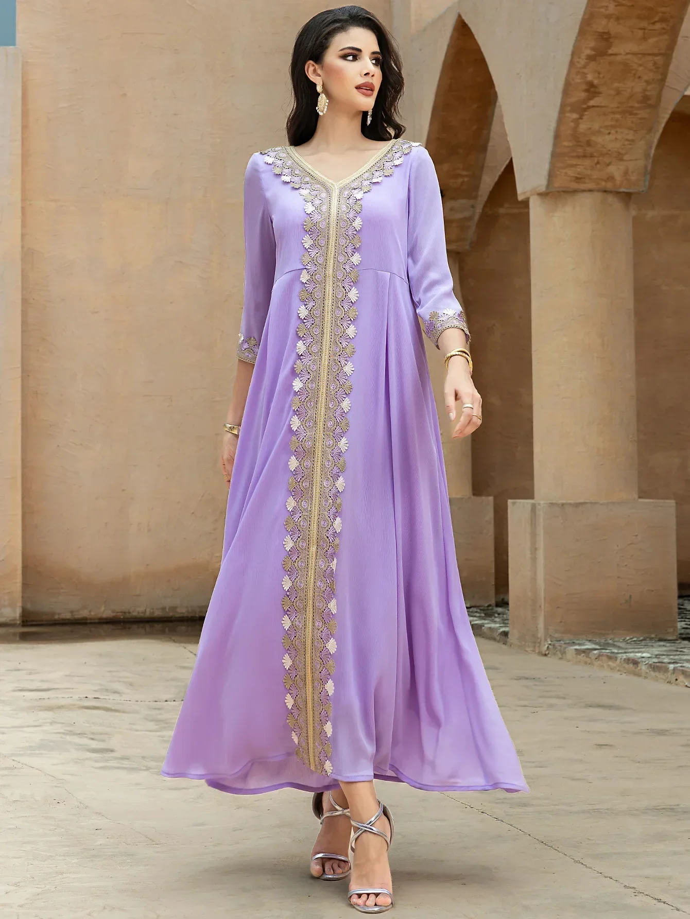 Eid luxe dubaï Abayas pour femmes broderie ceinture Jalabiya Robe musulmane turquie caftan longue Robe de soirée Caftan Marocain Femme