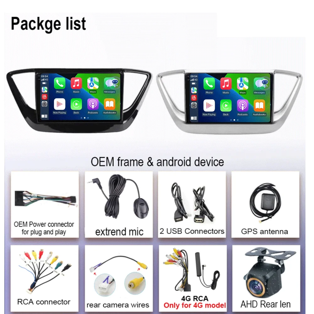 راديو السيارة التلقائي Android 15 WIFI + 4G Carplay لشركة Hyundai Solaris 2 2017-2019 2020 مشغل فيديو الوسائط المتعددة نظام تحديد المواقع والملاحة 360 كاميرا #3