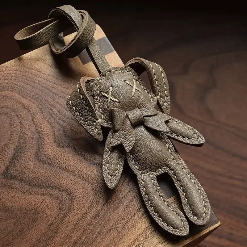 Handmade Genuine Leather Bag Pendant  Accessories Cute animal Dog&cat Hangings Keychain Bag Charms Cute Animal Bag Decorations