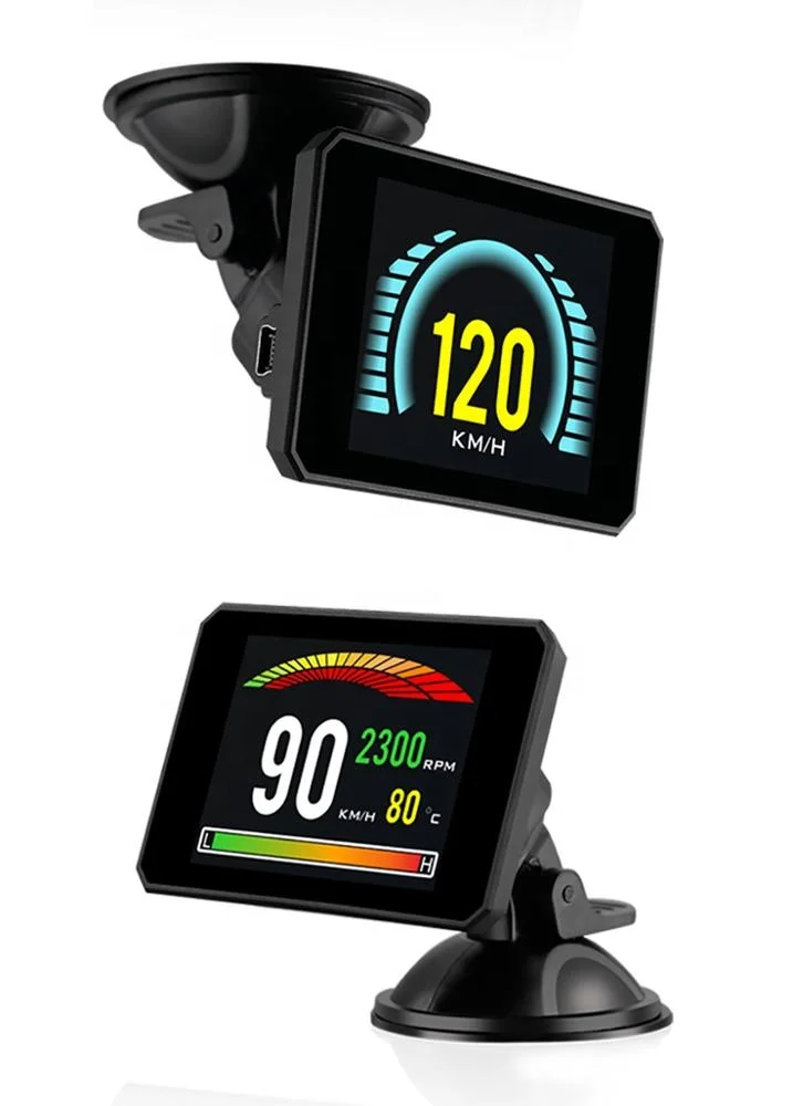 P16 Auto Electronic Car HUD OBD Gauge Head Display Multi-Function Diagnostic Brake Test Kilometer Acceleration Engine Analyzer