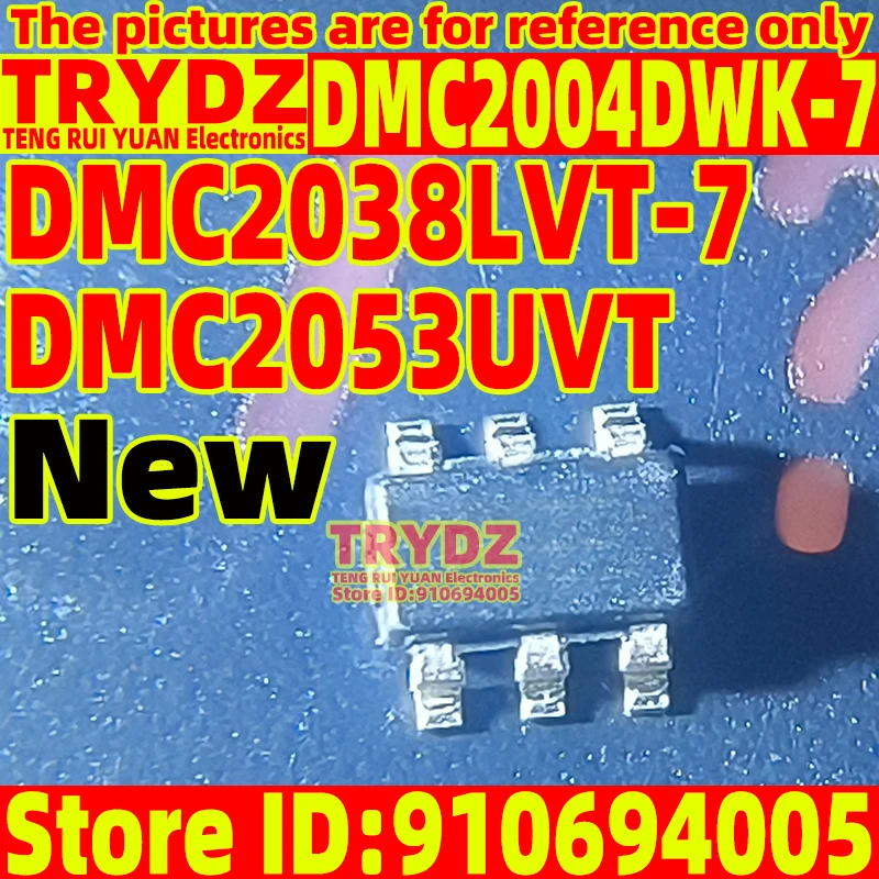 100-10pcs New DMC2004DWK-7 SOT363 / DMC2038LVT-7 SOT23-6 / DMC2053UVT TSOT26