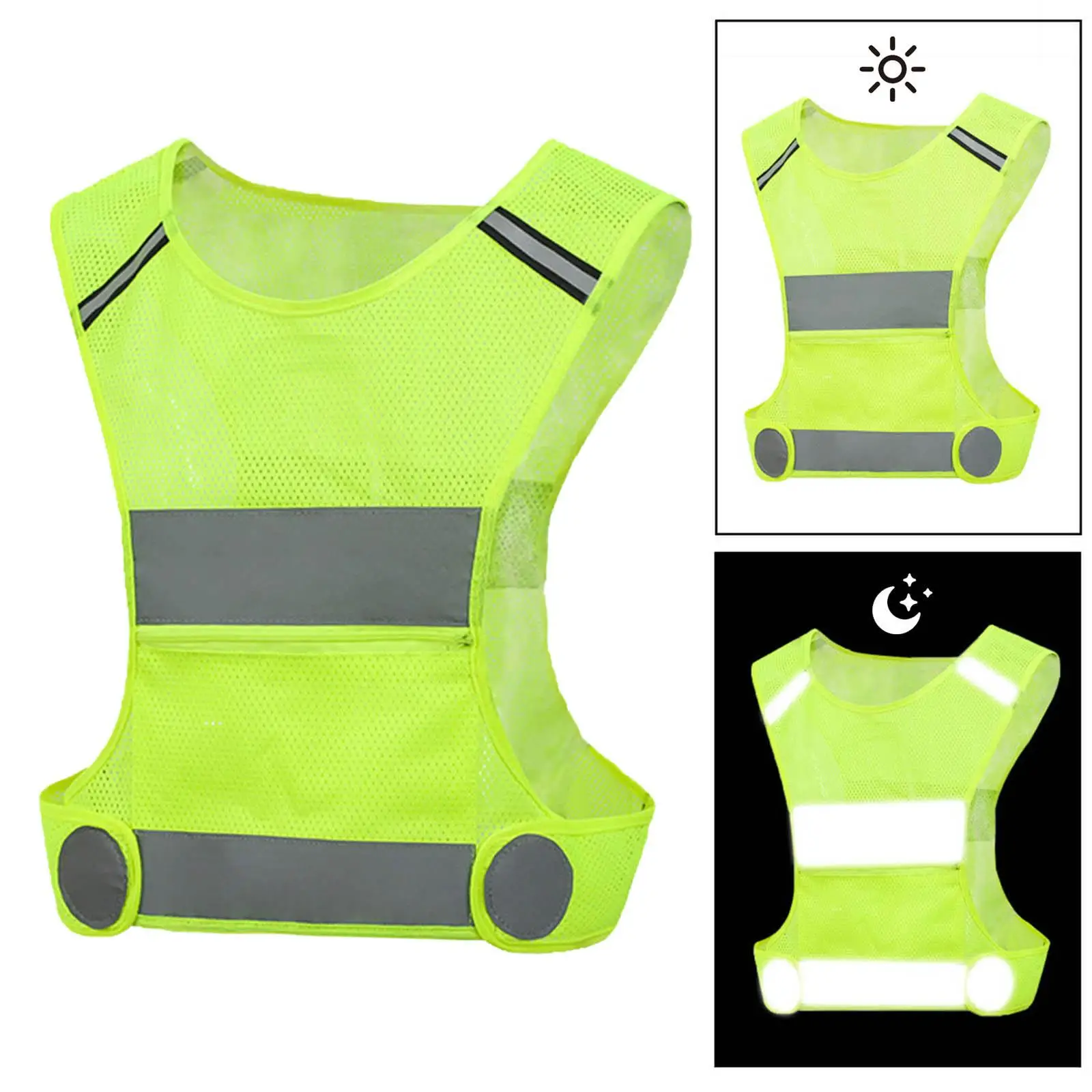 Reflective Gear Accessories Fluorescent Safety Mesh Vest for Nighttime Visibility Roadside Repair and Cycling