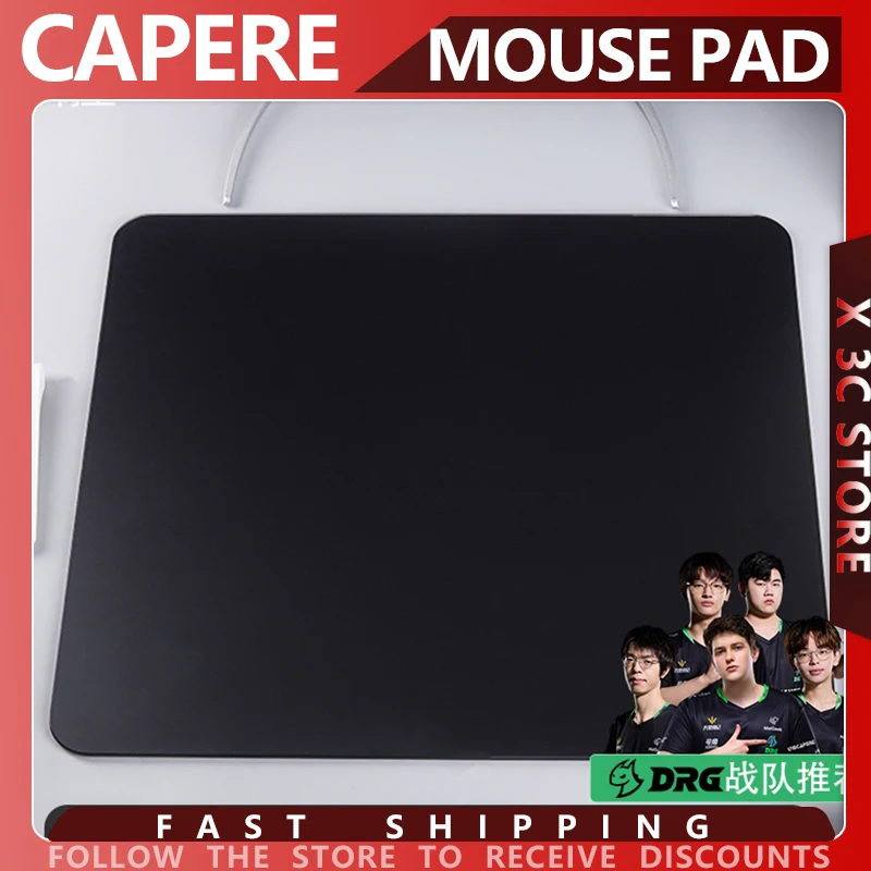 

Capere GL01 Стеклянный коврик для мыши Полностью закаленный гладкий игровой коврик для киберспорта Водонепроницаемый черный минималистичный игровой ПК аксессуары
