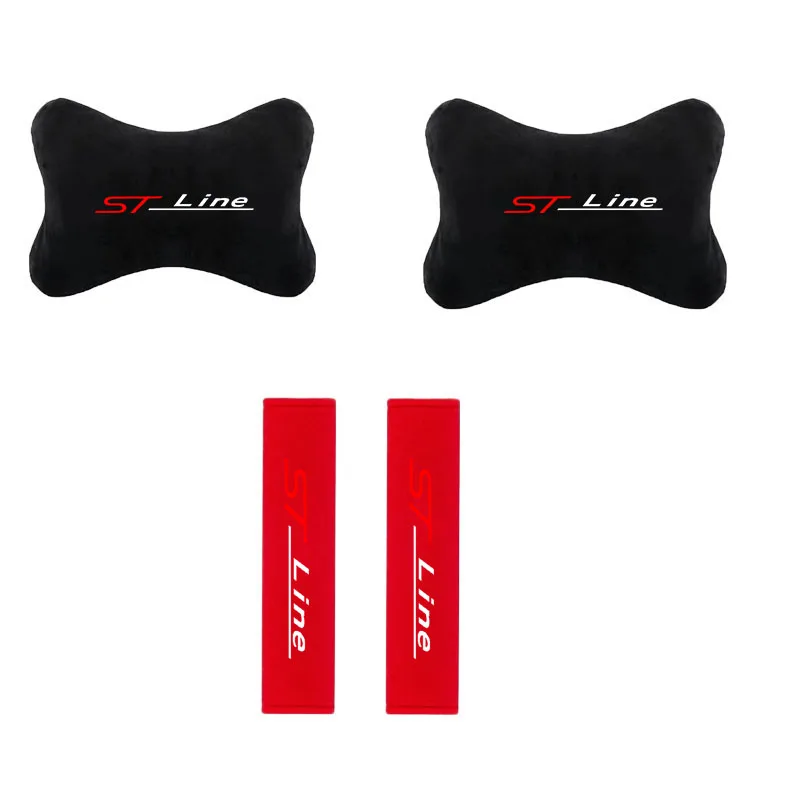 Car Headrest Neck Pillow Seat Belt Shoulder Pad for ST-line Focus STLine Mondeo Ecosport Kuga Mk4 Fiesta Mk3 Auto Accessories - view 6