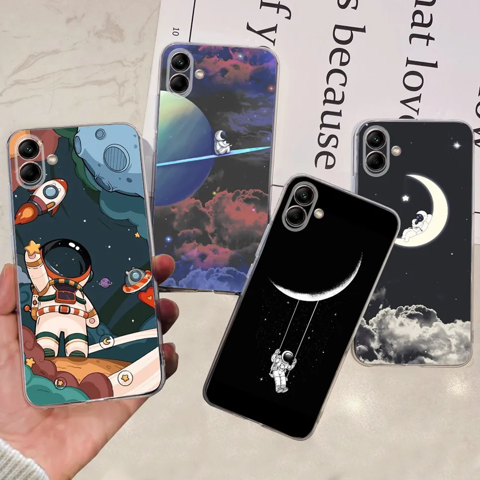 For Cover Samsung Galaxy A04s A04 A04e Case Clear Soft TPU Ins Fashion Cartoon Pattern Back Cover Samsung A04 A045F A047F Etui