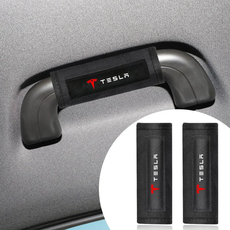 

Car Door Handle Inner Roof Handrail Protector Covers Pull Armrest Gloves for Tesla Model 3 2021 S X Y Style Roadster Invader