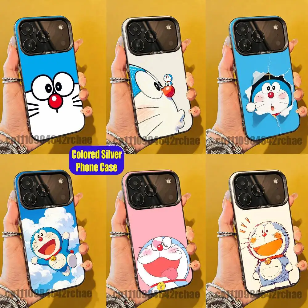 For Cool D-Doraemons Cat Funny Custom Phone Case iPhone 15,17,11,14,13,16,12,E,Max,Plus,Air,Pro,Mini Color Silver Cover