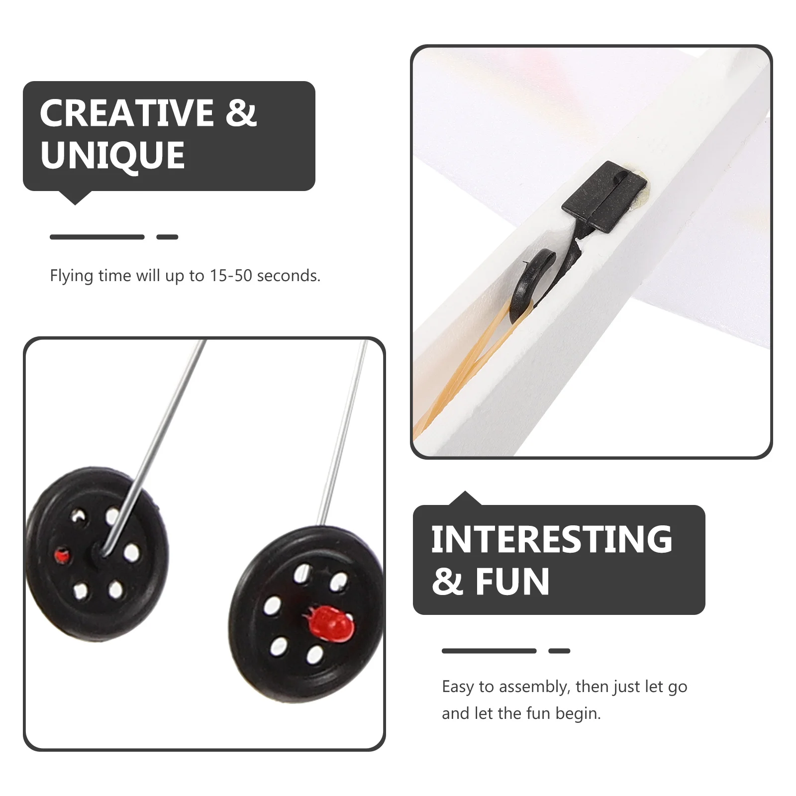 

Rubber Band Powered Airplane Glider DIY Flying Sports Outdoor Handmade Fun Educational Gift Rubber Band Powered Airplane