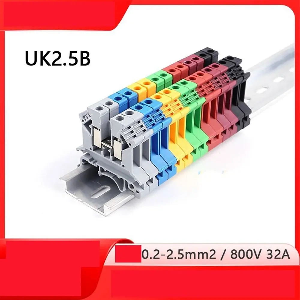 Screw Connection Strip Block Terminal Block Cable Connector Din Rail Terminal Block Electrical Wire Conductor Screw Clamp