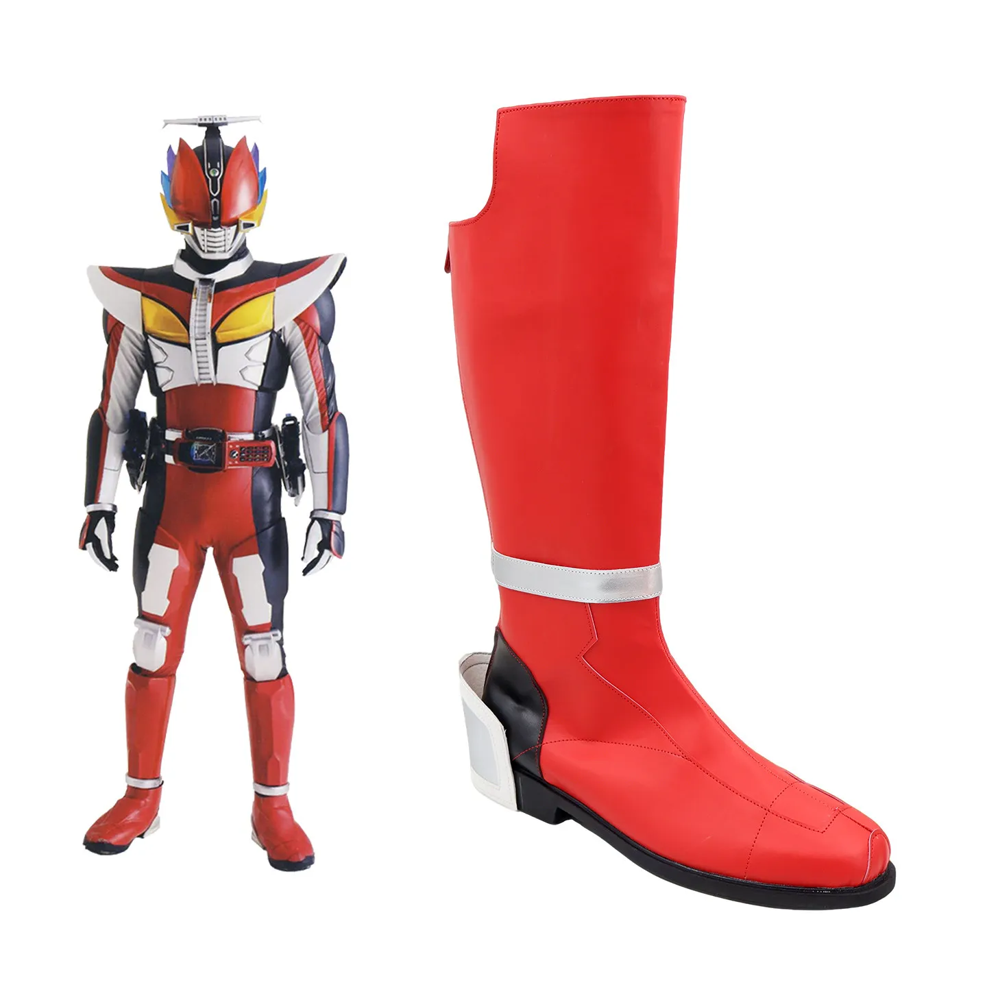 

ГМ Райдер Рютарос ‌ Обувь для косплея, красные сапоги из искусственной кожи ручной работы