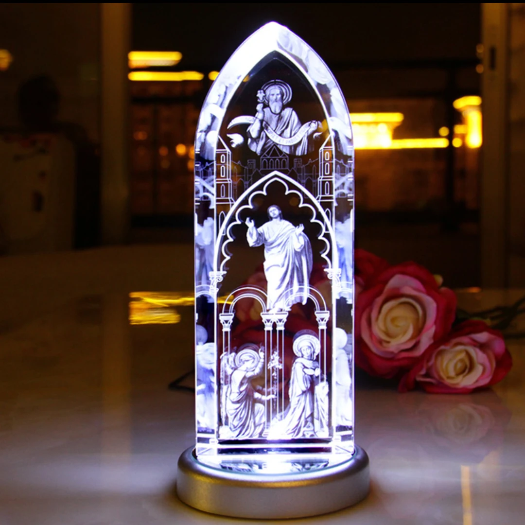 NEW 22cm large # Christianity Catholicism family effective blessing The Advent of Christ Jesus God Cathedral statue crystal