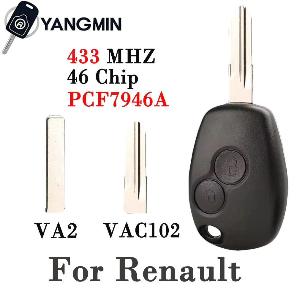 

YANGMIN Remote car Key for Renault Clio Modus Kangoo Master Vauxhall Movano Vivaro Primastar NV400 PCF7946A PCF7947A VAC102