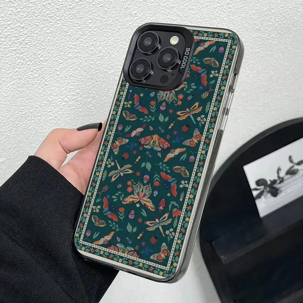 

Green retro Persian pattern phone case suitable for iPhone 17 16 15 14 13 12 11 Pro/Max/Plus anti drop and shockproof back cover