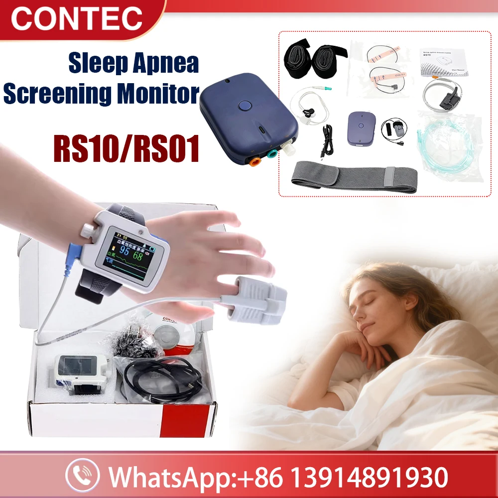 Монитор апноэ сна CONTEC RS01/RS10: Домашний медицинский прибор для отслеживания храпа и апноэ, диагностики нарушений сна