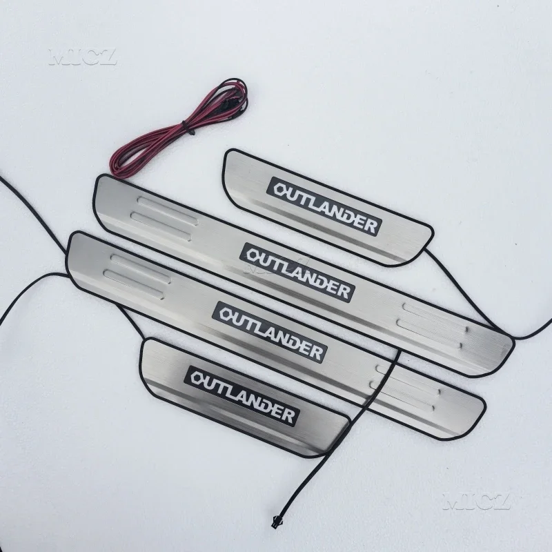 

Светодиодный светильник для Mitsubishi Outlander 2013-2019, автомобильные аксессуары, Стайлинг автомобиля, крышка двери автомобиля из нержавеющей стали, наружная накладка на порог