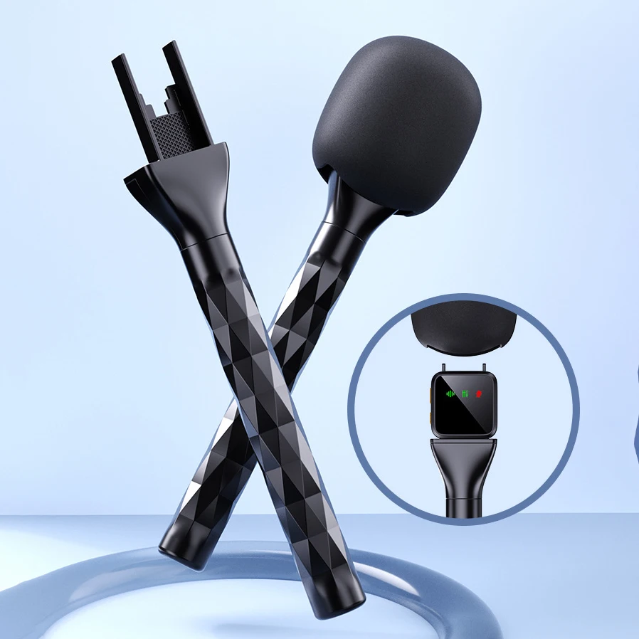 Varilla de micrófono para Rode Interview Go, adaptador de micrófono inalámbrico de mano para Rode Go II/DJI/Relacart, soporte con espuma para parabrisas