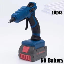 Cordless Electric Hot Melt Glue Gun for Bosch 18V Lithium Battery w/10pcs Glue Stick Hot Melt Welding Home Crafts DIY