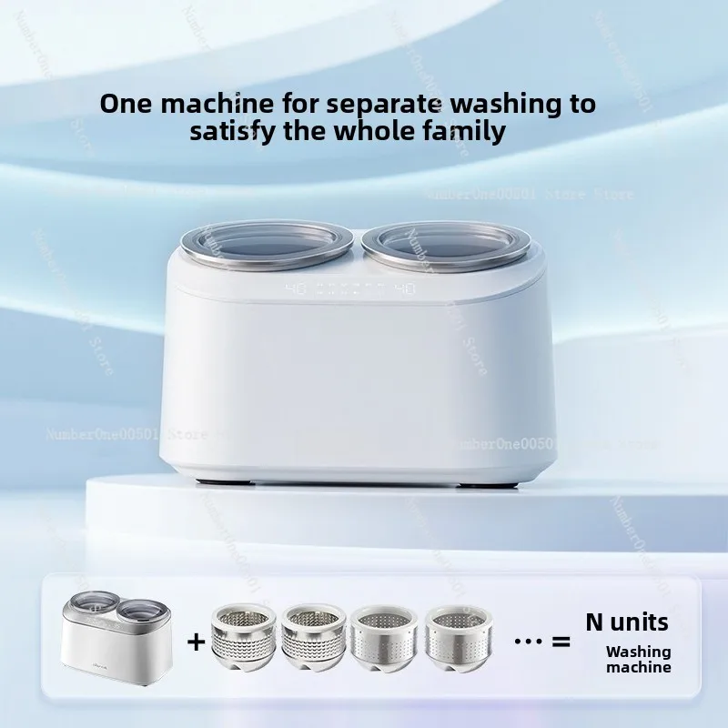 Dual-compartment Underwear Washer with Wash Dry for Baby High Temp Mini Cleaner