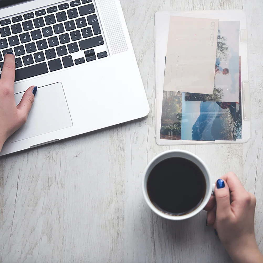 

2Pcs Clear File Storage Box A5 Size Waterproof PP Material Bins for Receipts Photos Stamps Envelopes Office Home Organization