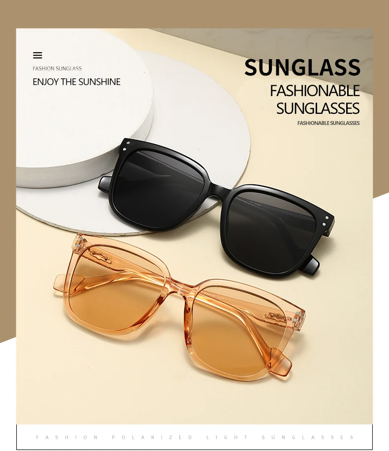 Übergroße Sonnenbrille im koreanischen Ins-Stil für Damen, UV400-Schutz, Gesichtsverschlankung, vielseitig einsetzbar und Sonnenschutz 5343 – Detail 3