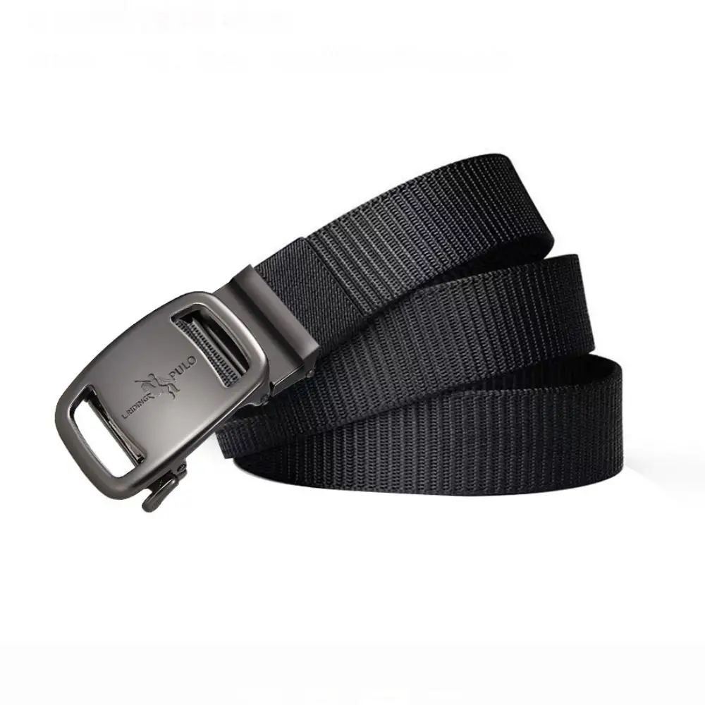 Casual Simple Wild Style Trendy Jeans Belt Men Business Luxury Brand Quality Canvas Belt Black Automatic Buckle Belt