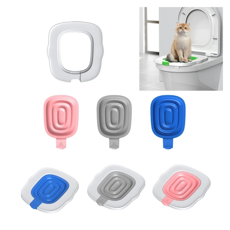 Cats Toilet Training System with Detachable Litter Tray Cats Travel Home Use Cats Toilet Trainer Practical Pet Toilet B03E