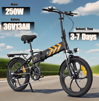 E-Bike 250W Brushless Motor 36V13AH Lithium Battery Folding Electric Bike 20-Inch Tire 7-Speed City Commuting Electric Bicycle