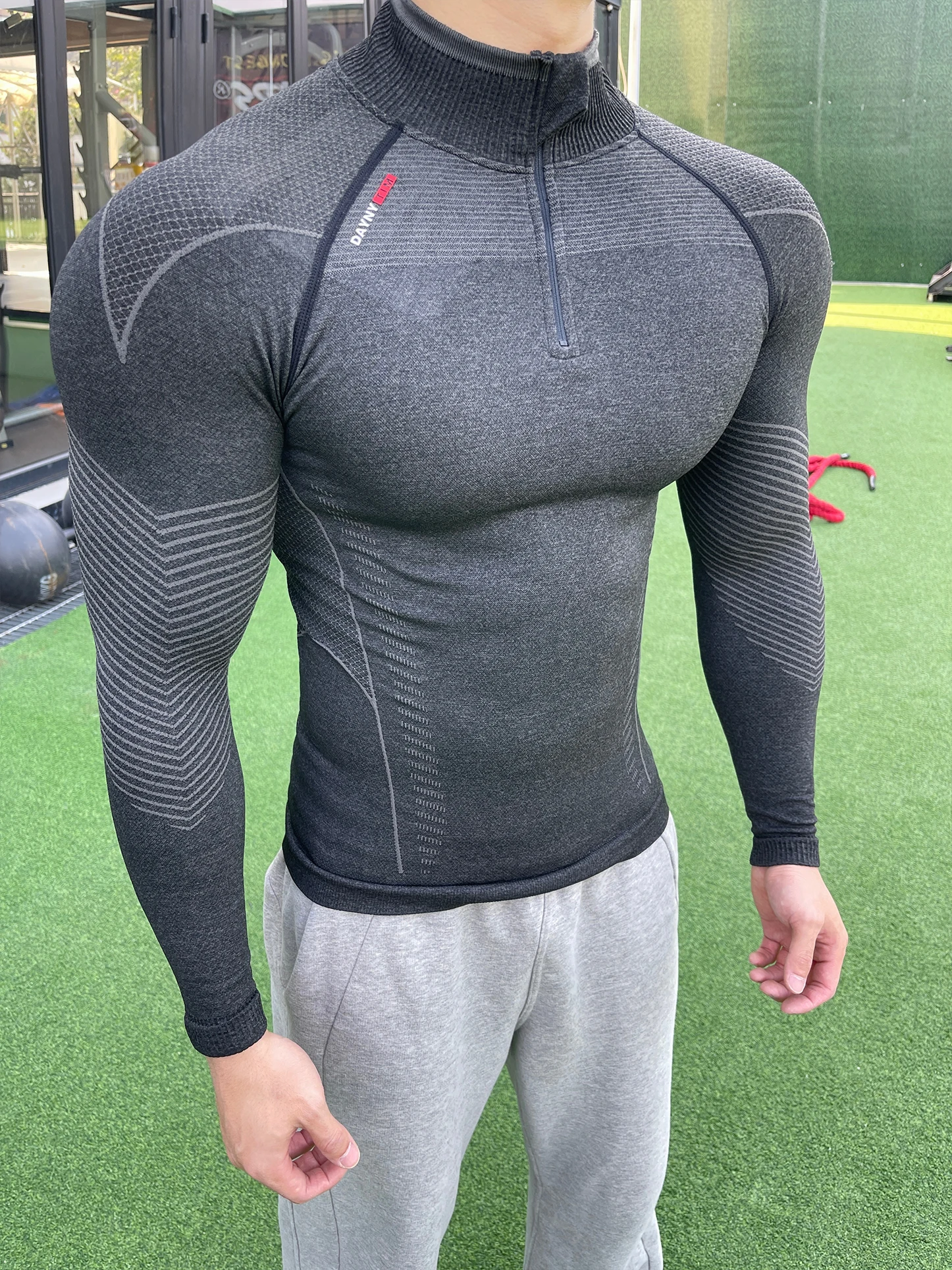 

Спортивный топ MASONSOUL Fitn Training с длинным рукавом, на молнии, облегающий, с высокой эластичностью, для похудения