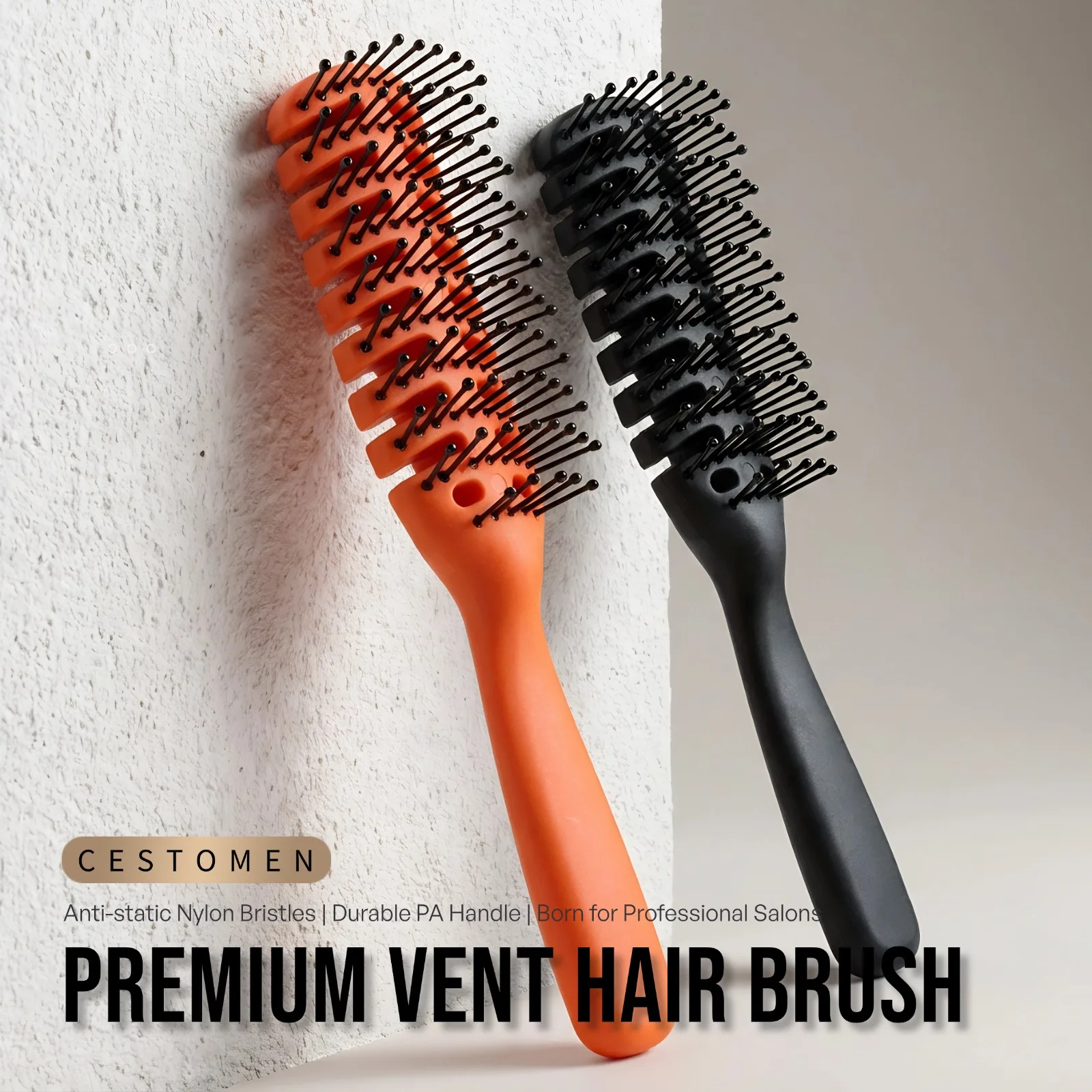 2-teiliges professionelles Haarstyling-Bürstenset aus Holz, runde Bürste, Entwirrbürste, Volumenbürste, Haarbürste für Friseure und den Heimgebrauch. – Detail 5