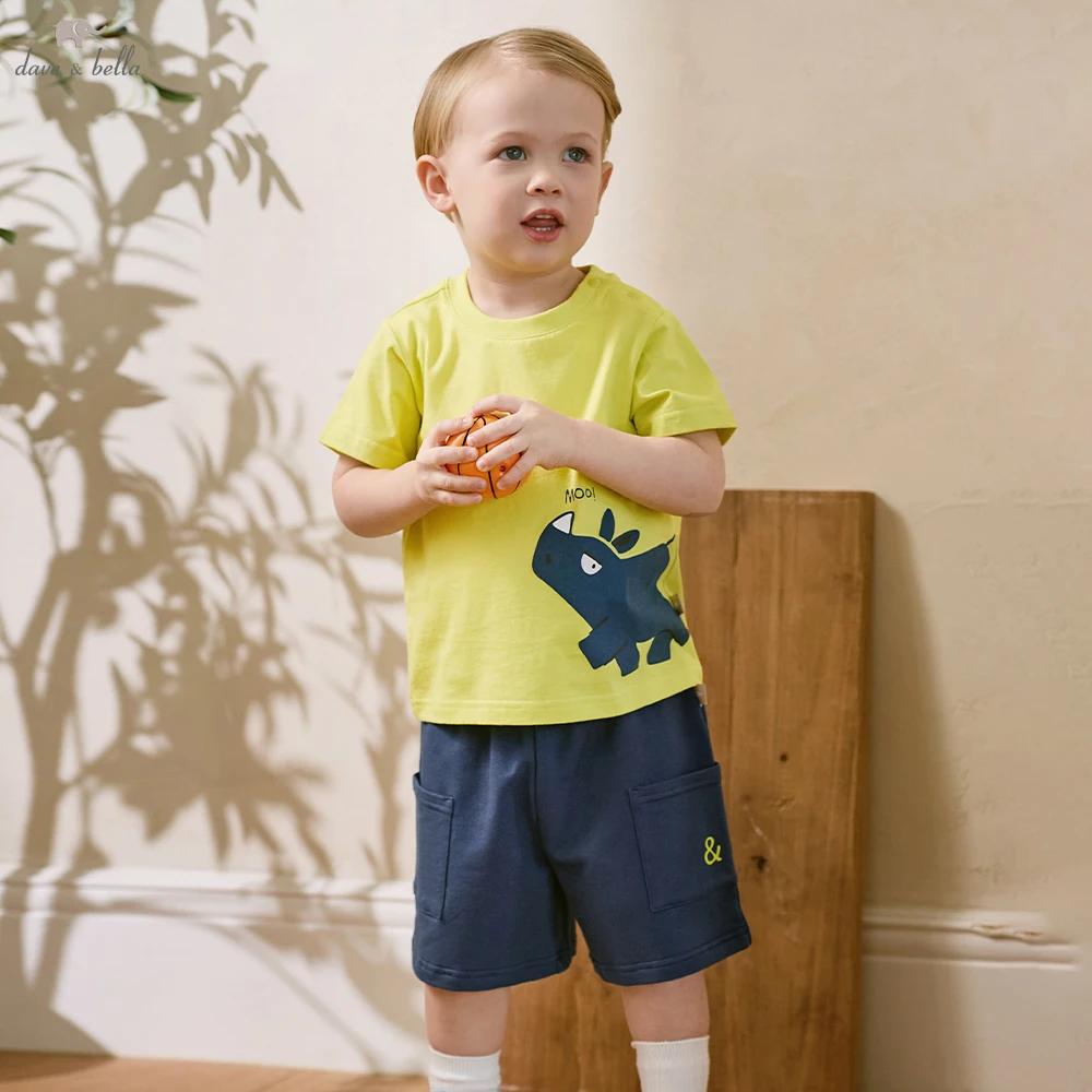 

Dave Bella Boys Summer T-shirt 2PCS Set Childern Short Sleeve Top+Shorts Suits Kids Clothing Casual Trousers Pullover DB2262032