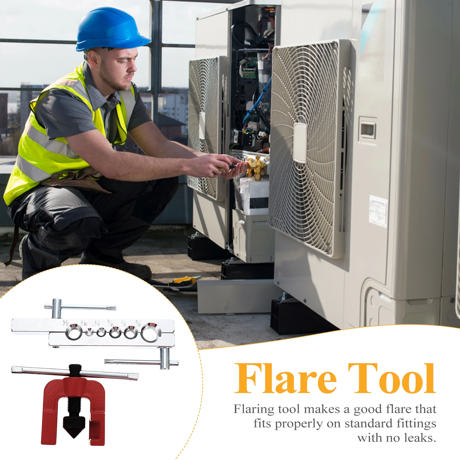 

6 Dies Heavy Duty Eccentric Flaring Tool Made Of Alloy Steel For Refrigeration Hvac Repair Professional Tube Flaring Kit