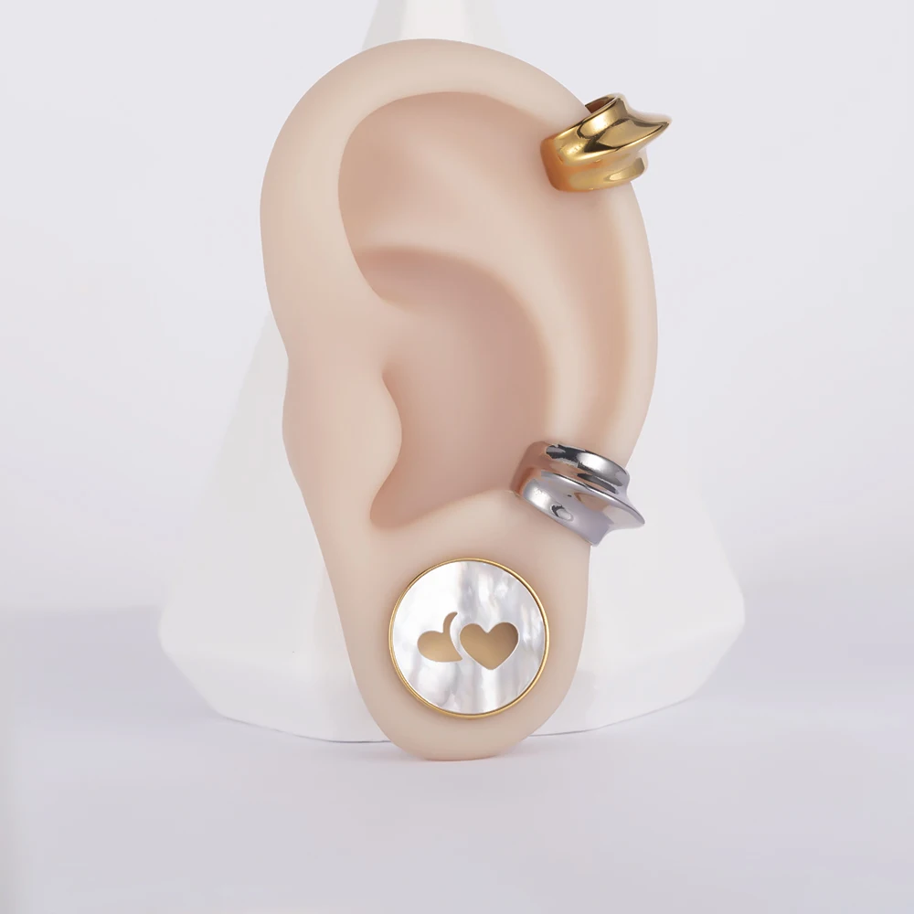 Doearko 2PCS 7mm 1G New Hot Lobed Cuff Ear Gauges Plugs Tunnels Stretcher Earrings Clip On Cartilage Daily Body Jewelry Woman