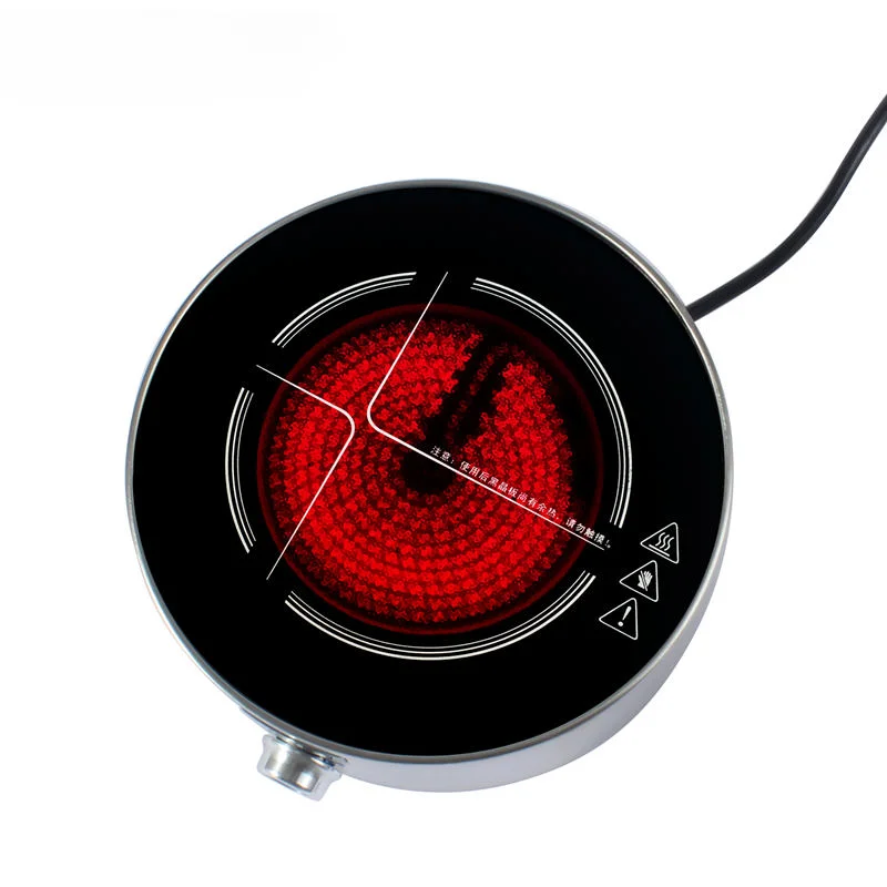 1.2KW Electric Pottery Stove No Radiation Tea Stove Glass Pot Water Boiler with Timer Stainless steel Waterproof surface 220V
