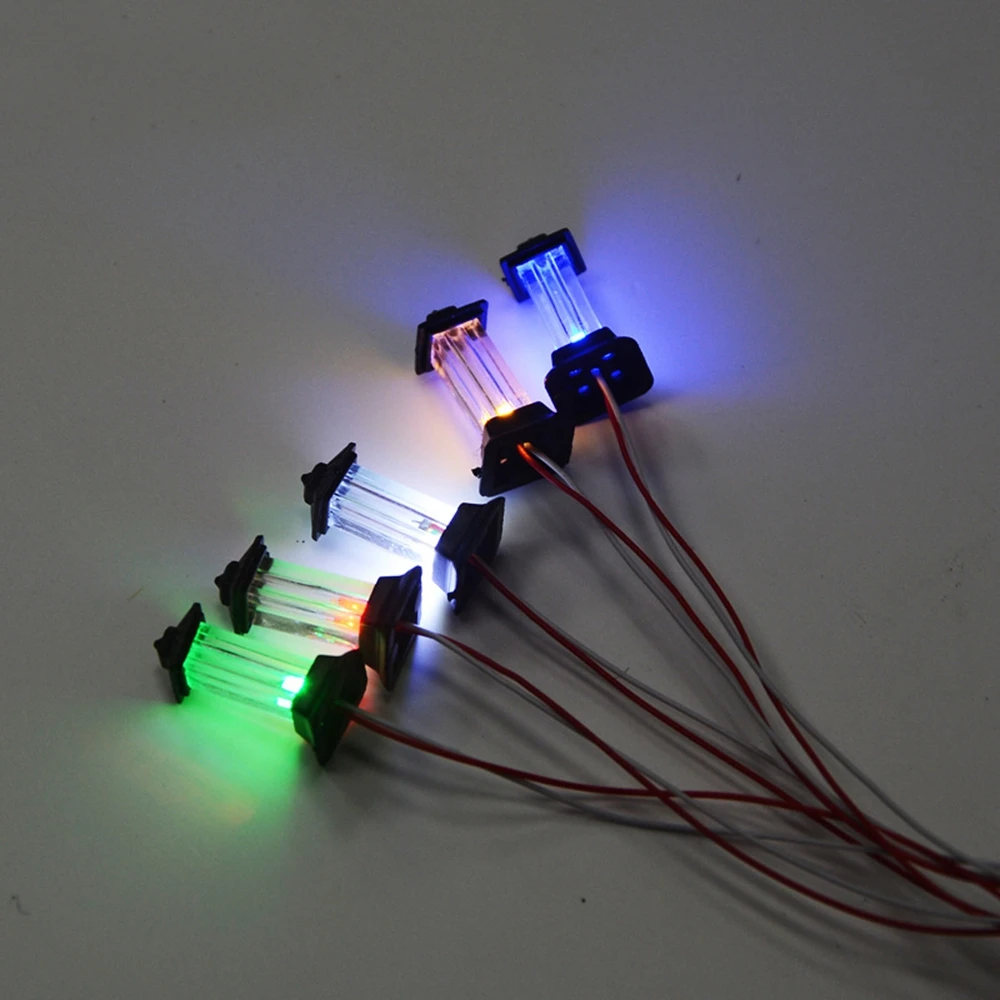 10개/봉지 LED 가로등 모형 기차역 야드 램프 모형 철도 레이아웃 장면 액세서리