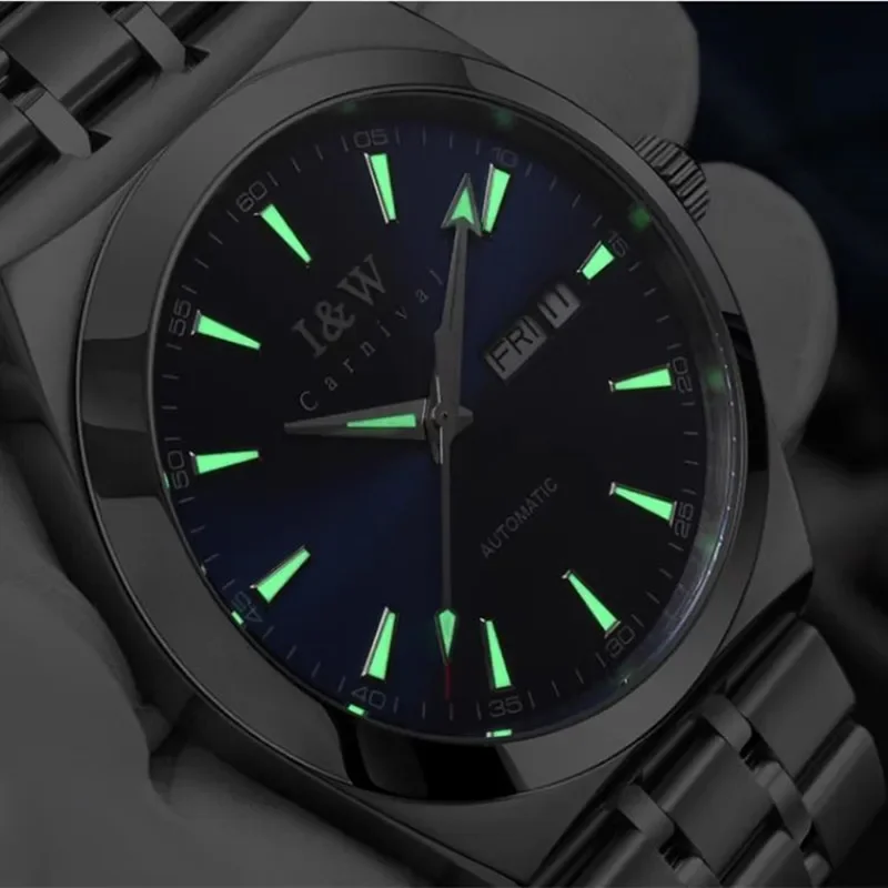 IW Carnival Male Mechanical Wristwatches Automatic Movement Business Style Waterproof Luminous Sapphire Mirror Watch For Mens