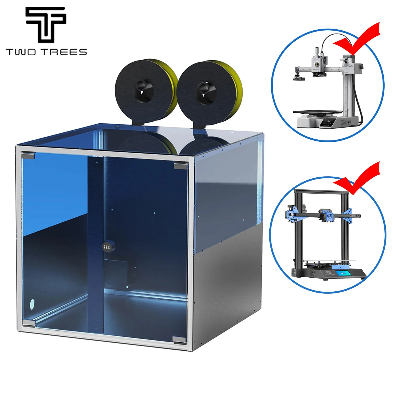 

3D Printer Enclosure For Bambu Lab A1 Blu-3 Acrylic Case Protective Cover With Filtration System I3 3D Printer Accessories