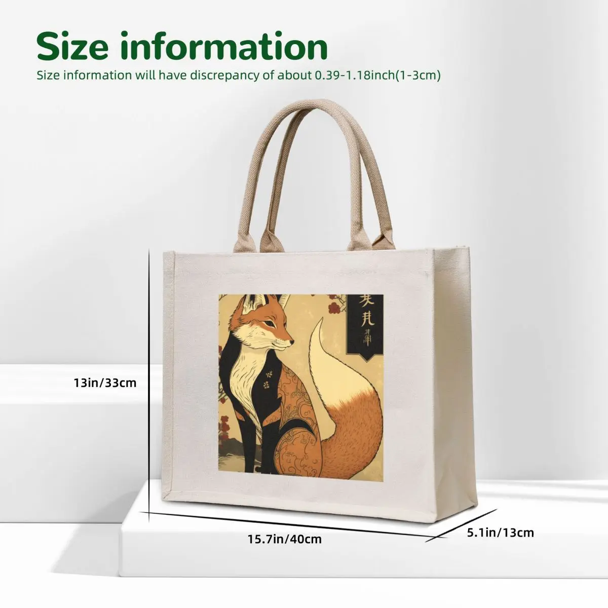 Ornate Japanese Fox Tote Bag tote bag women Handbags cloth bag woman