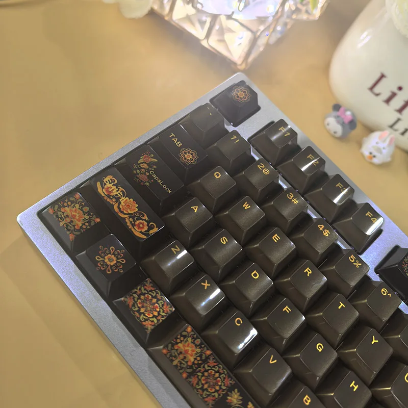 

Ethnic style mirror keycap PBT material Original height spray-free wooting60he Meijia lion succubus 75