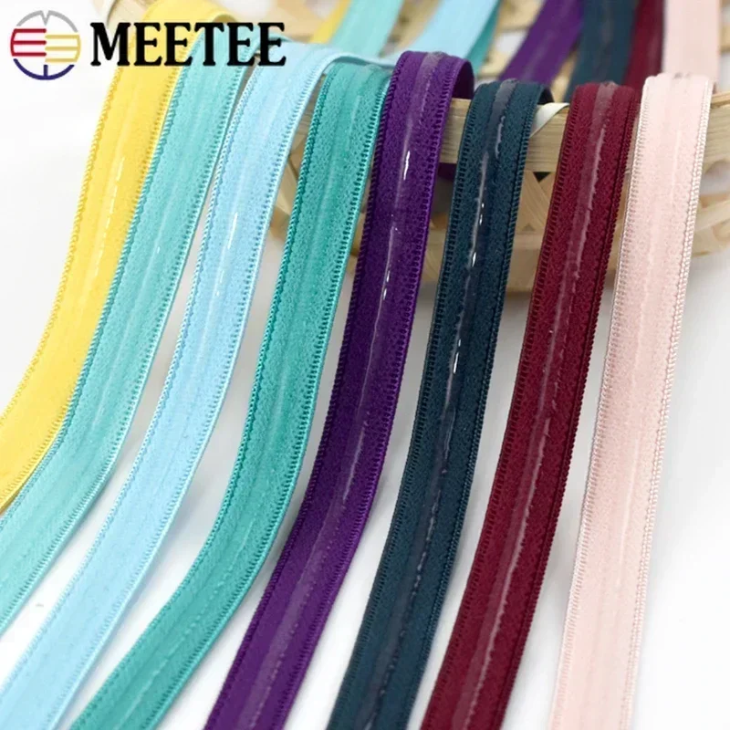 Non-slip Silicone Bra Elastic Band for Sewing 10mm Underware Strap Rubber Ribbons Tape Anti-skid Lace Tapes Clothes Accessories