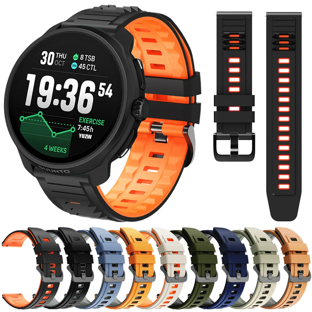 22 mm weiches Armband für SUUNTO RACE 2/RACE S Smart Watch Band für SUUNTO RUN/VERTICAL/5 9 PEAK PRO Silikon-Sportarmband