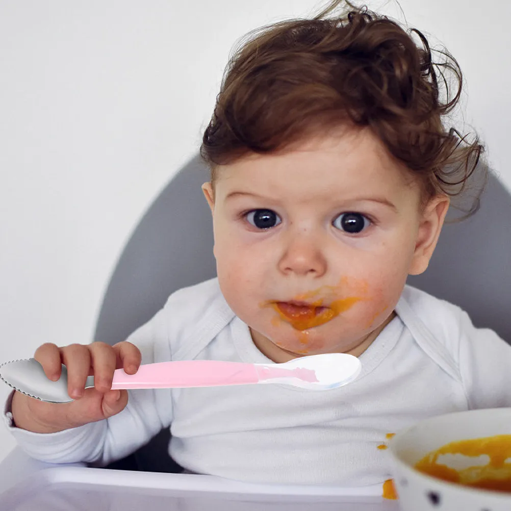 

2Pcs Double Head Baby Silicone Spoon for Purees and Solid Foods Soft Feeding Tool for Infants Fruit Scraping Yogurt Dessert